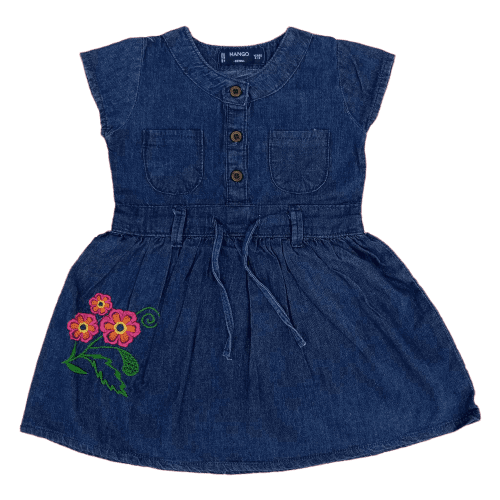 Mango Jeans Frock For Girls  - Blue