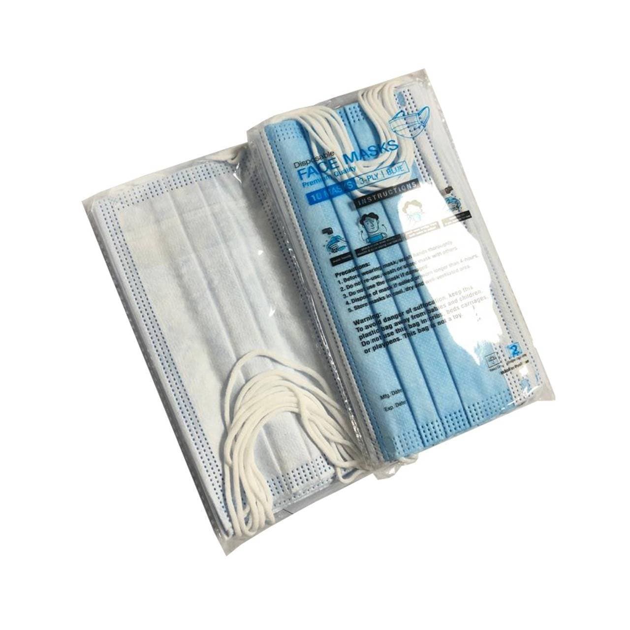 Haan + Haan 10 Pc’s Single Pouch Protective 3 Layer Disposable Mask - 75 GSM