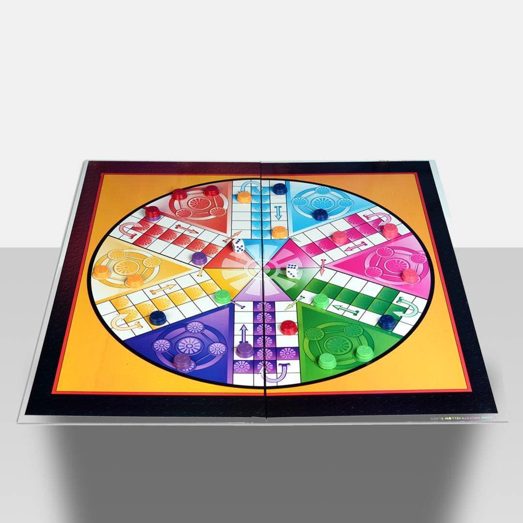 Six Player Ludo/Four Player Ludo Board Game Wooden Board - 18 inches Large Board Wooden-Premium Quality-FB GAMEZ