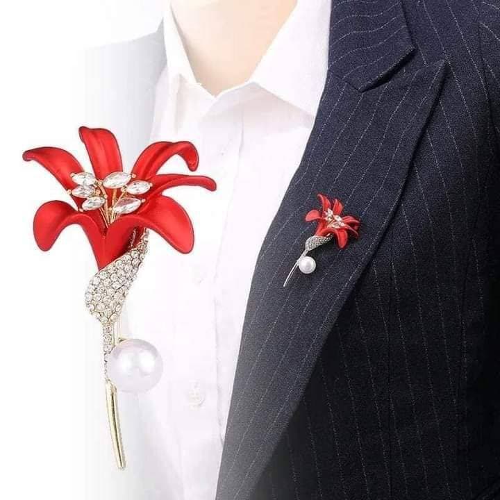 Red Lily Brooch Order To Inbox Me