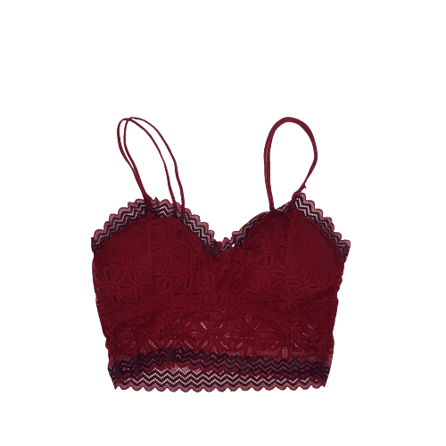 Chicken Embroidery Padded Bra - Maroon