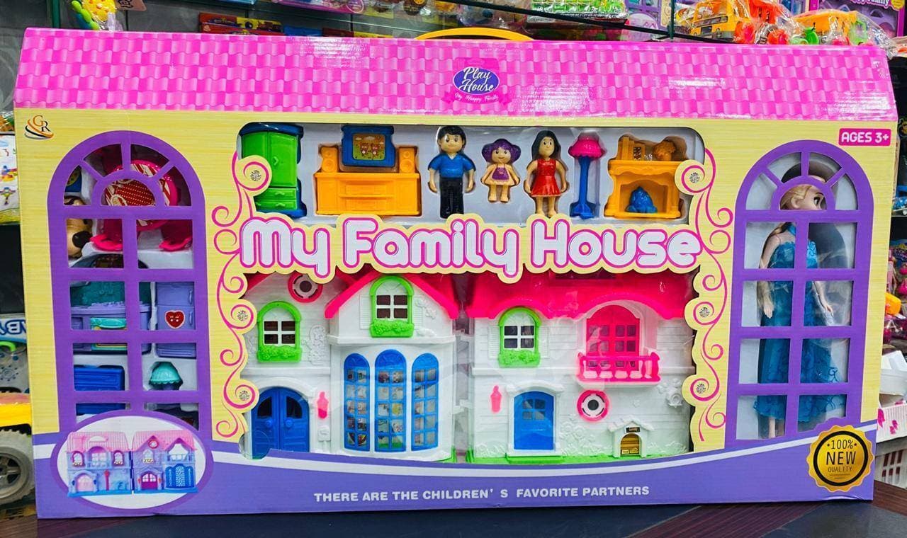 Big Size Happy Family Doll House For Baby Girls Who Love To Play With House Set.