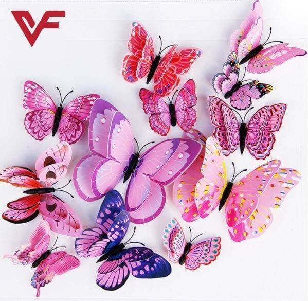 24 PCS 3D Butterfly Wall Stickers For Decoration