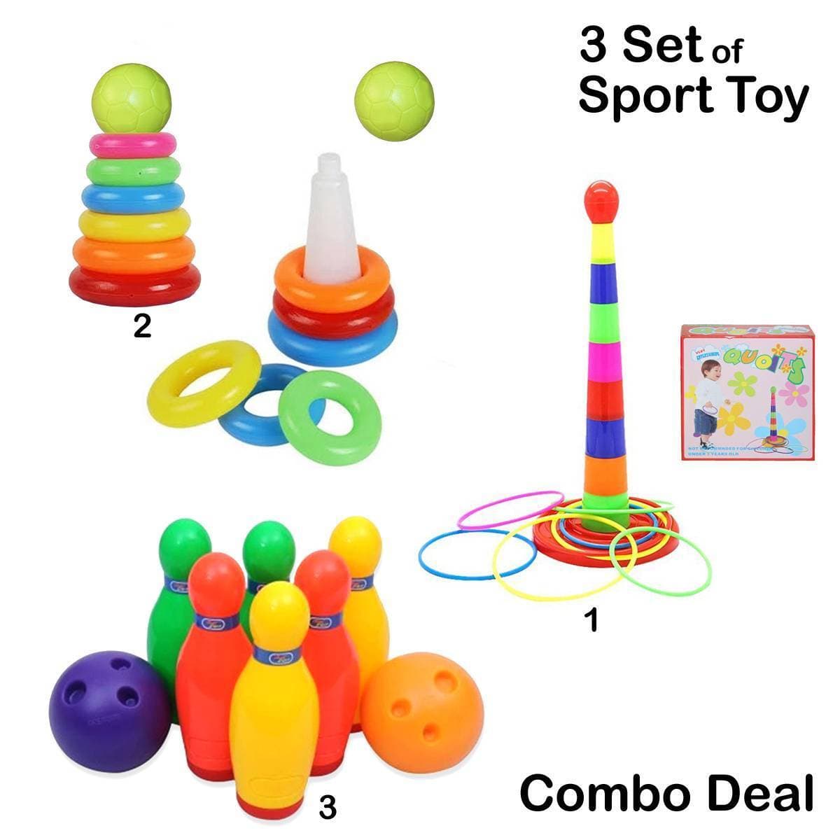 Combo Deal 3 Set Of Sport Toy Hover Bowling Pins And Ball