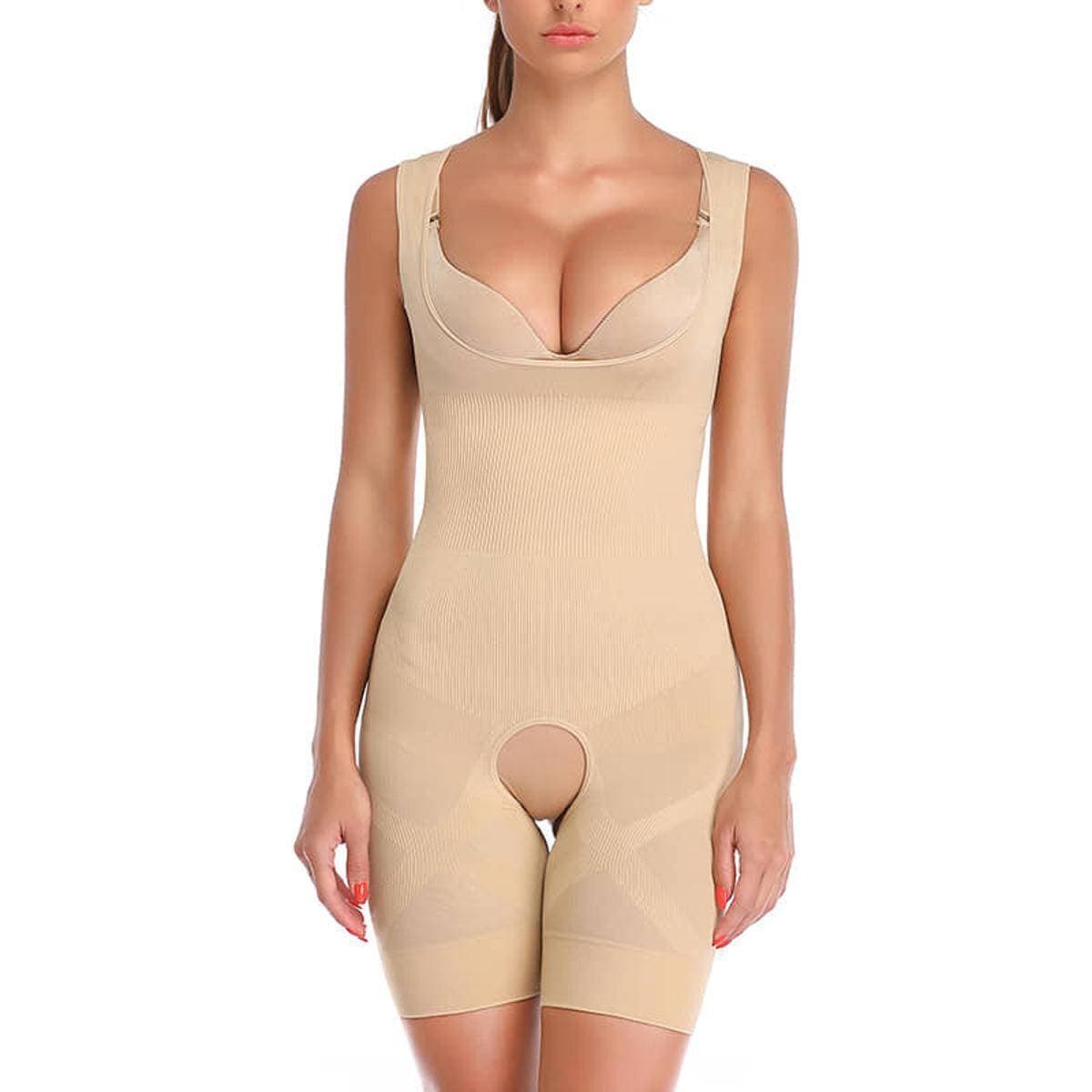 Women'S Ultimate Full Body Shaping Solution: Slimming Bodysuit Waist Trainer Seamless Shapewear In Medium Control Level- Standard Thickness- With Polyester- Nylon- And Spandex Blend Fabric