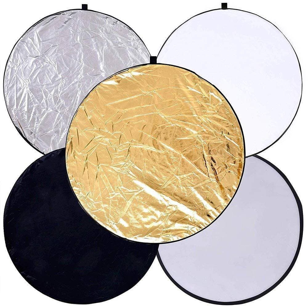 110cm 5-in-1 Collapsible Multi-Disc Light Reflector with Bag - Translucent, Silver, Gold, White and