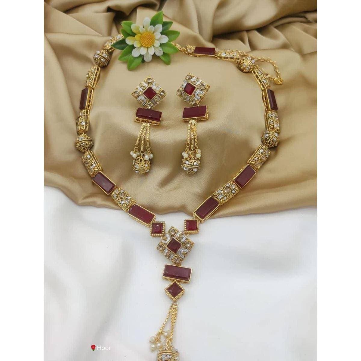 Beautiful Egyption Long Mala Necklace With Earing Jewellery Set