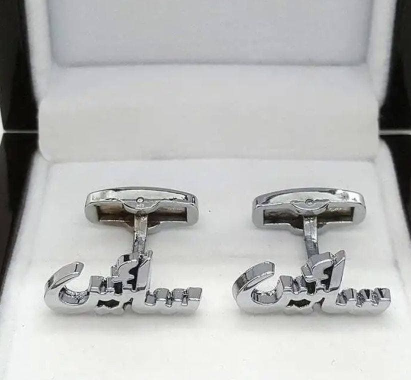 Beautiful Design Silver Men's Cufflinks Metal Body - 1 Pair