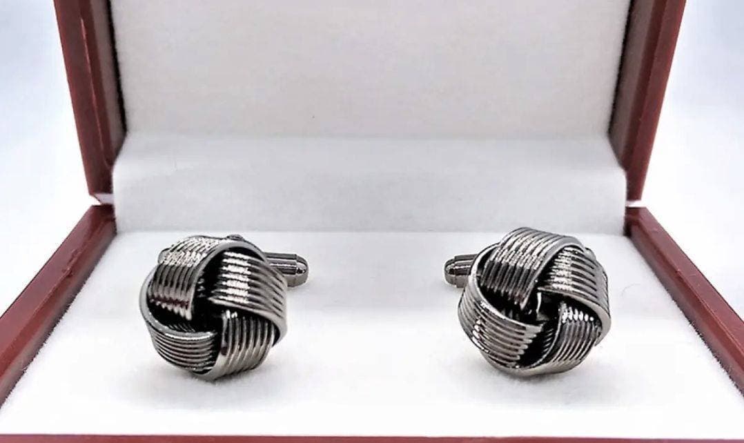 Beautiful Design Black Knot Cufflinks For Men's - 1 Pair