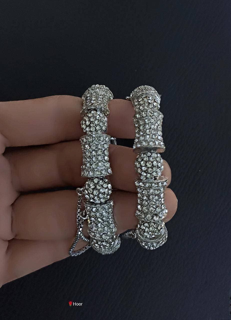 Beautiful Women Silver Bangles for Wedding & Party - 04