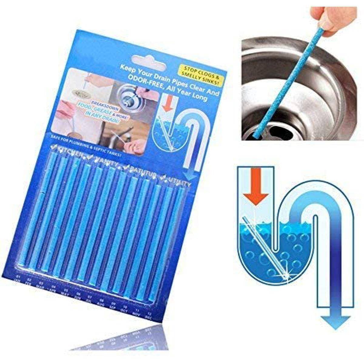Sani Sticks Keeps Drain Pipes Clean And Deodorizer Unscented (Pack Of 12 Sticks)