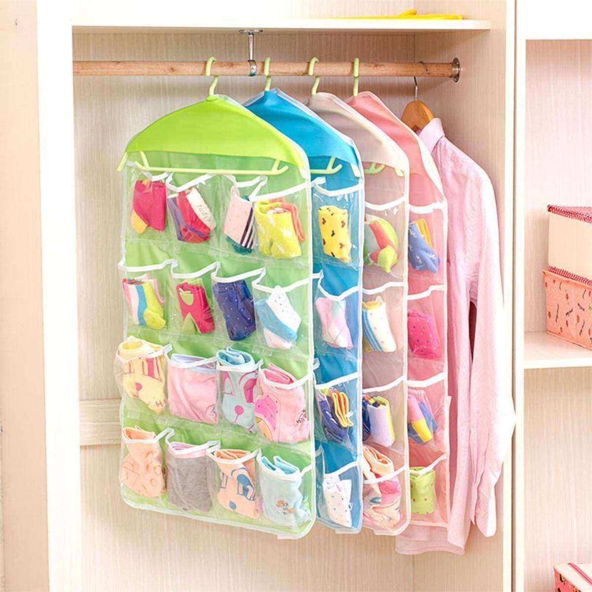 16 Pockets Hanging Bag Durable Clear Door Hanging Bag