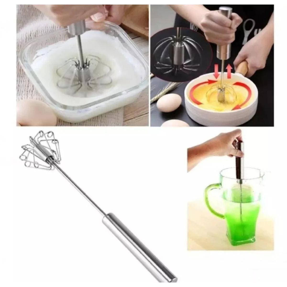 Manual Egg Beaters Stainless Steel Semi Automatic Rotary Kitchen Accessories Tools