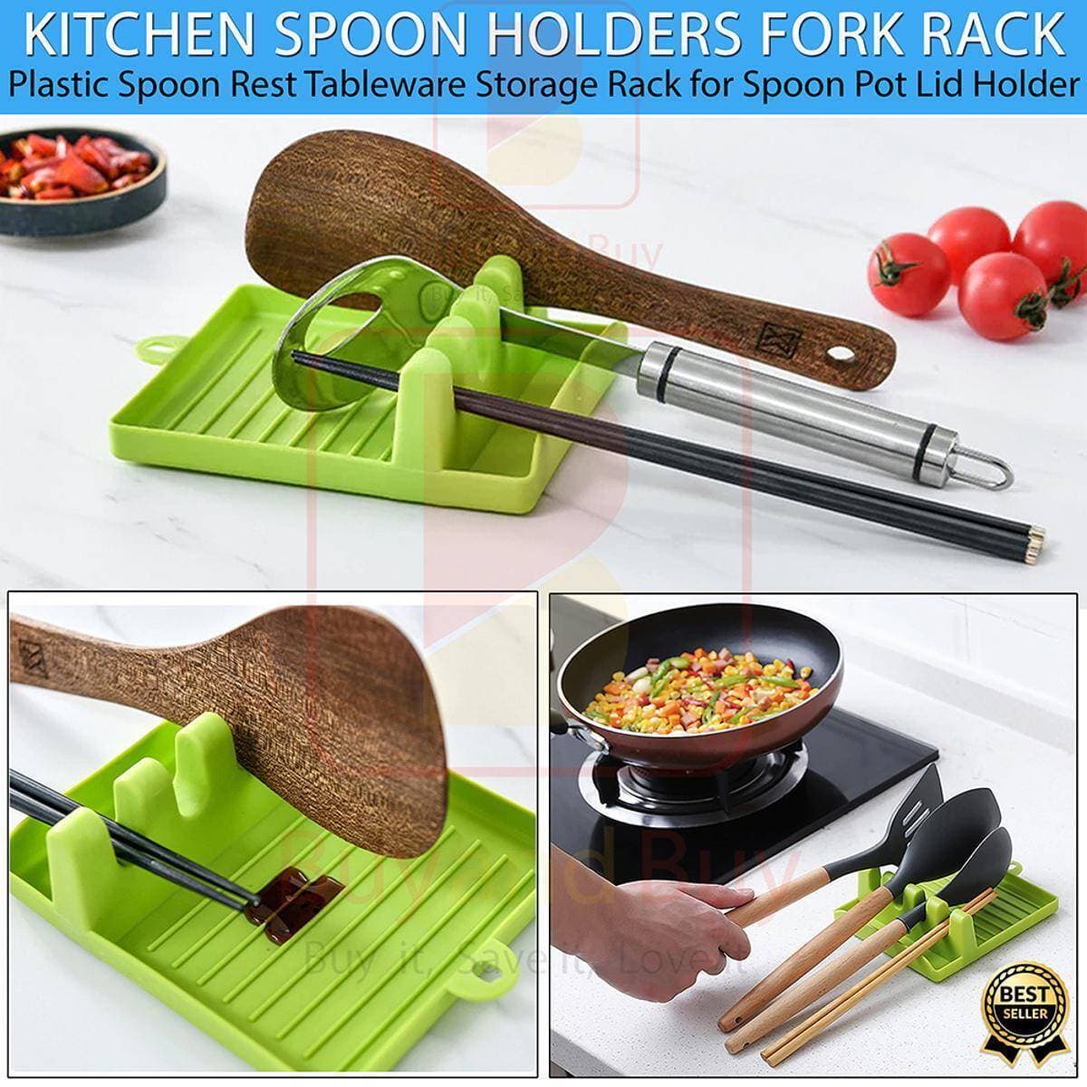 Kitchen Spoon Holders Fork Spatula Rack Shelf Organizer Plastic Spoon