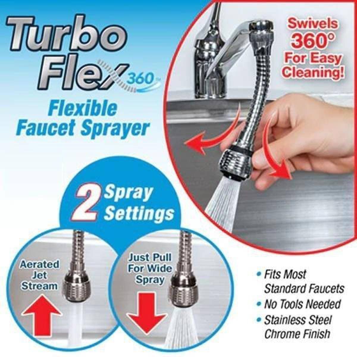 Turbo Flex Flexible 360 Faucet Sprayer