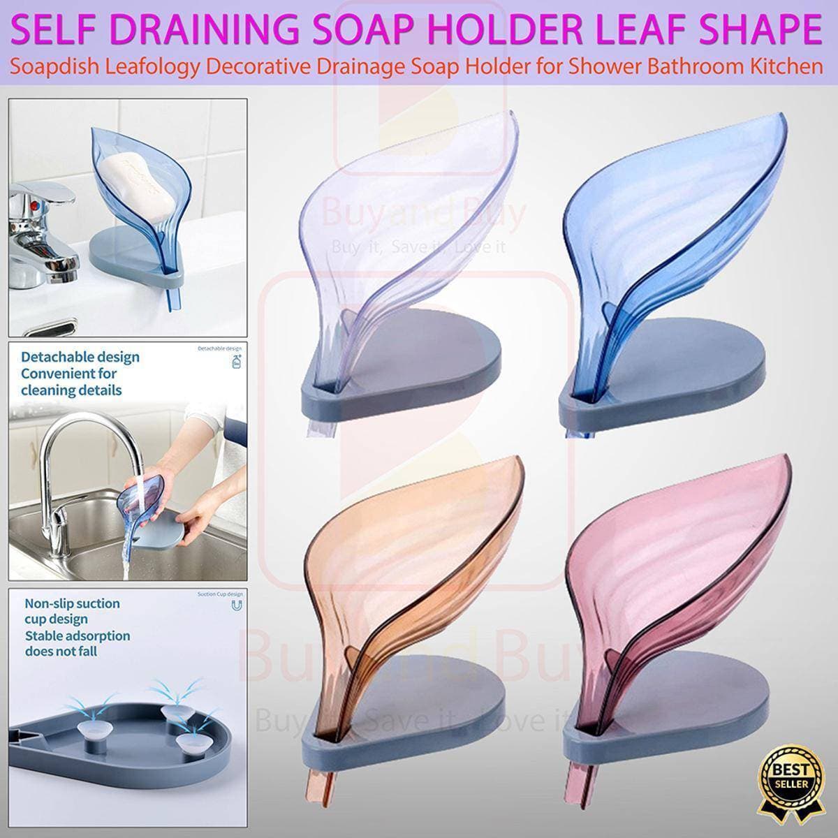 Self Draining Soap Holder Leaf Shape
