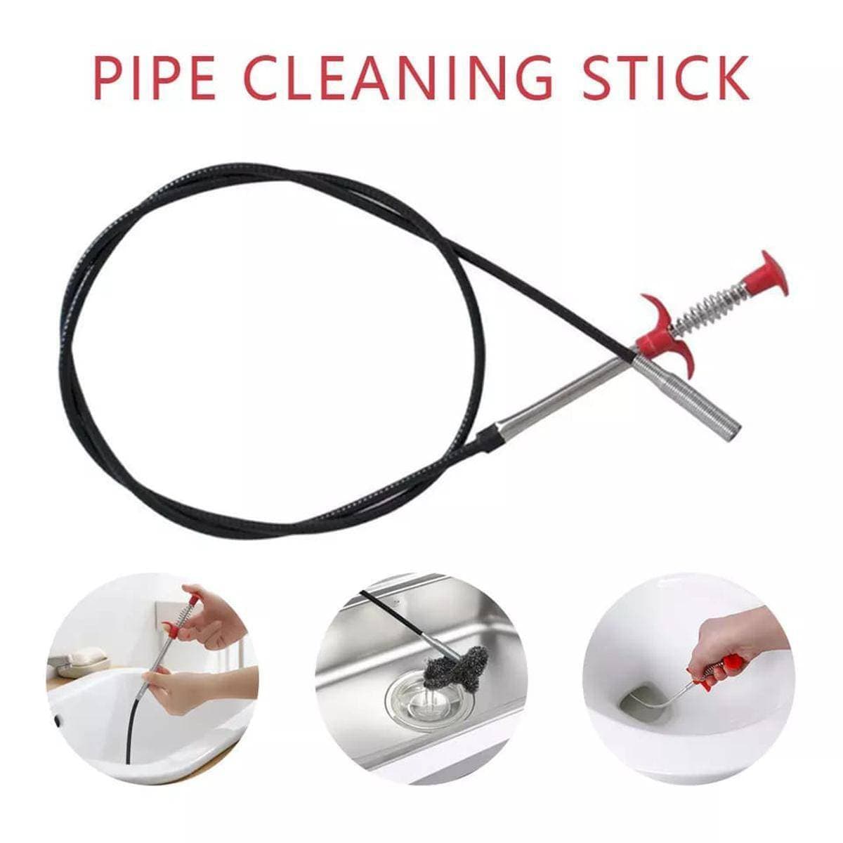 Metal 155Cm Flexible Wire Brush Hand Kitchen Sink Cleaning Hook