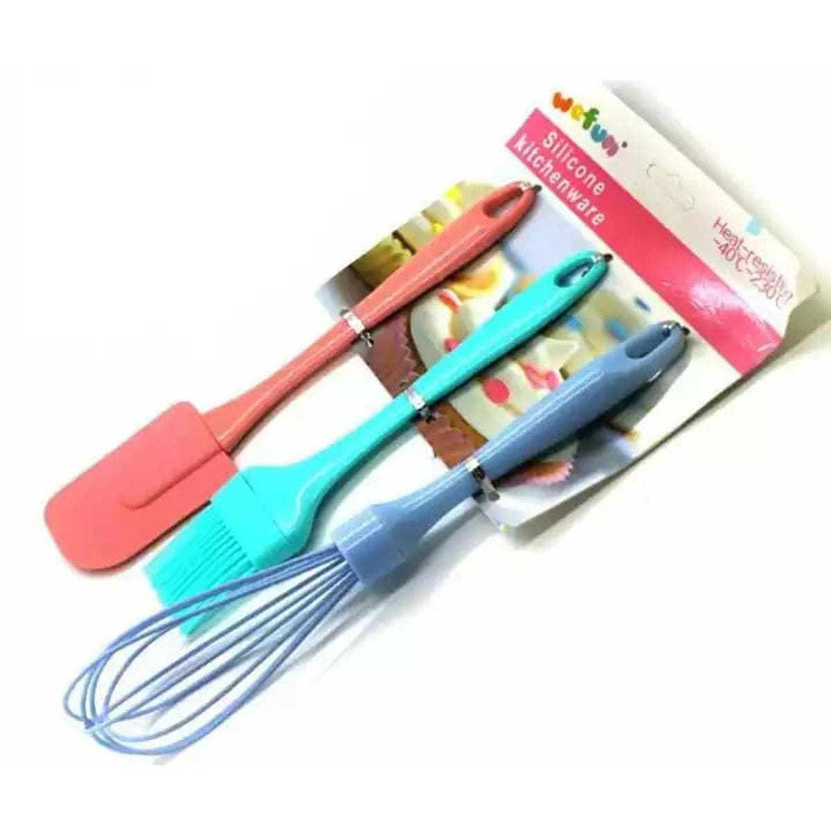 3 Pcs Spatula Brush & Whisk Set