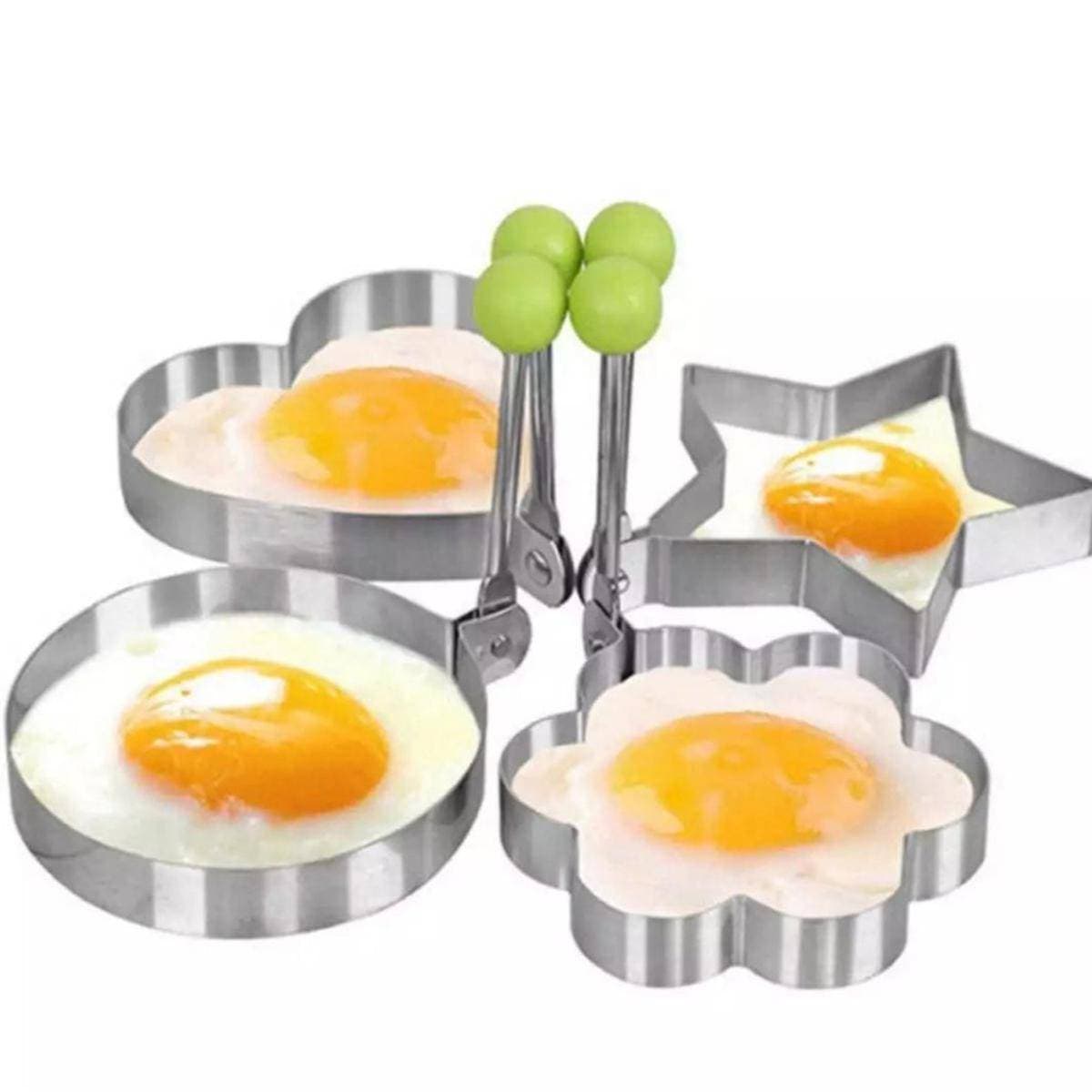 Pack Of 4 Stainless Steel Egg Ring Egg Shaper Pancake Mold Heart