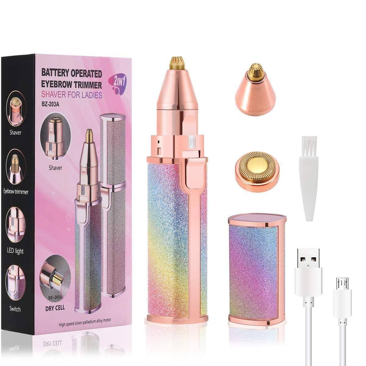 2 In 1 Electric Eyebrow Trimmer Makeup Painless Eye Brow Epilator