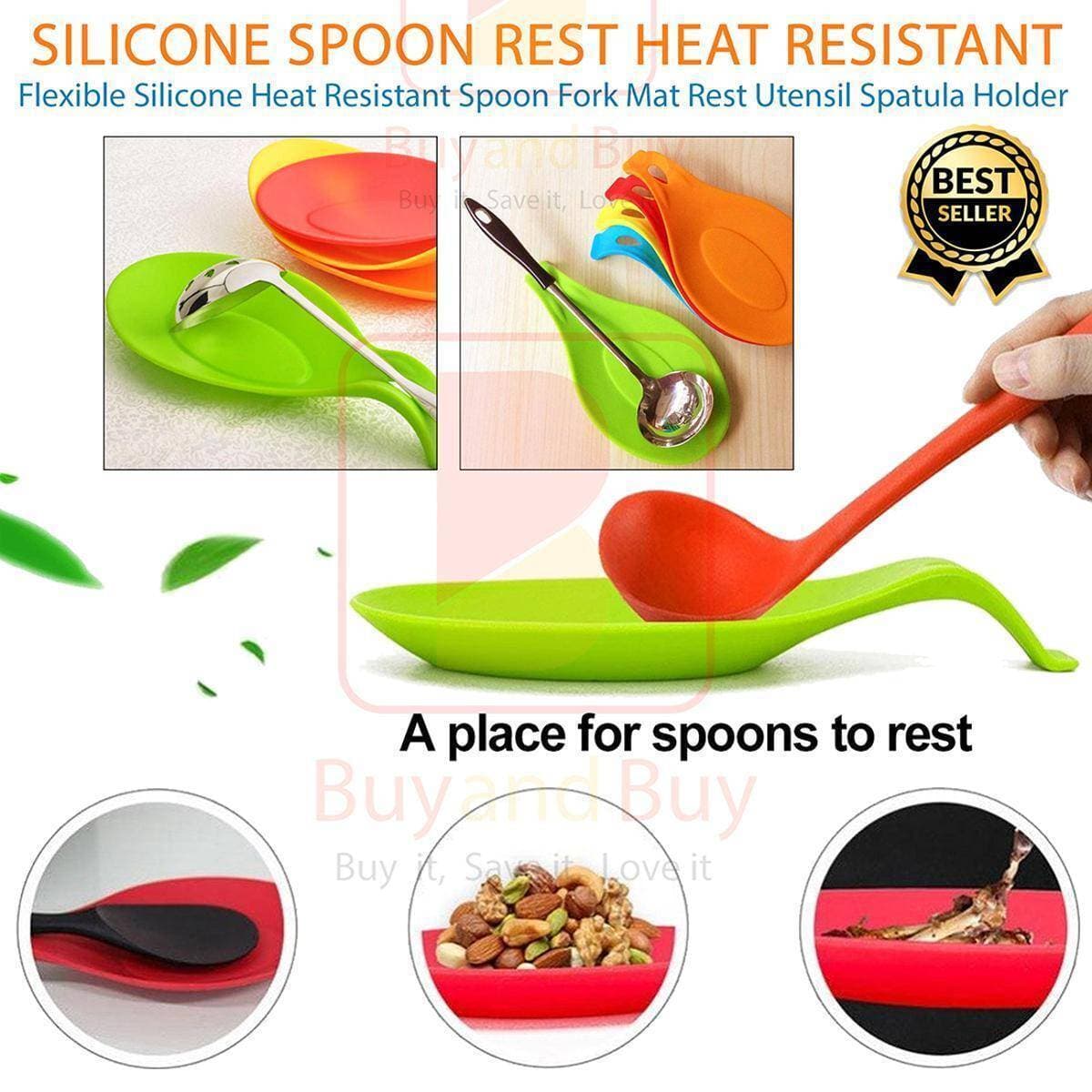 Silicone Spoon Rest Heat Resistant Kitchen Utensil