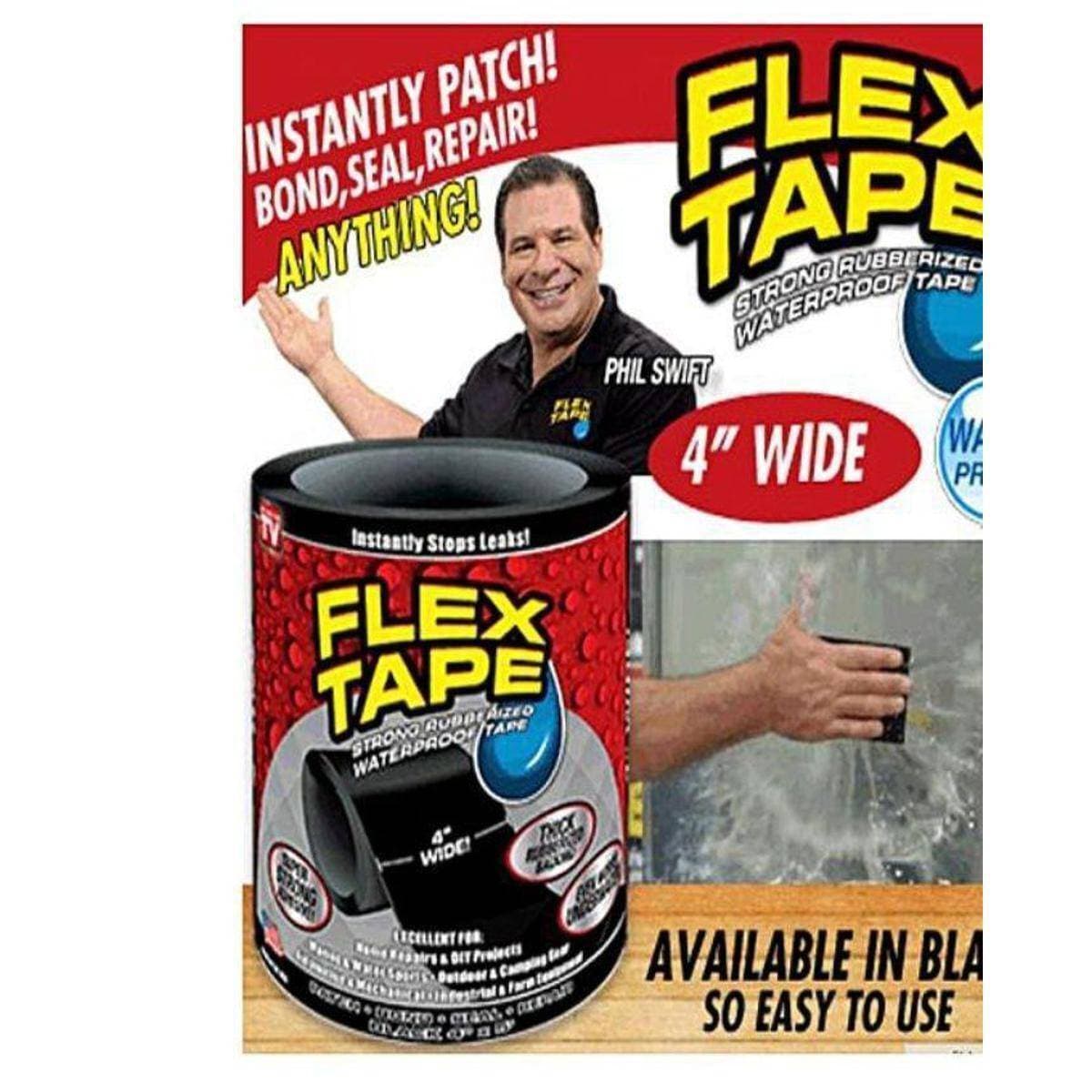 Flex Tape - Strong Rubberized water proof tapes, Flexible, easy to use, remove, carry, Dampproof, MouldProof, Oilproof, strong, nontoxic, long time