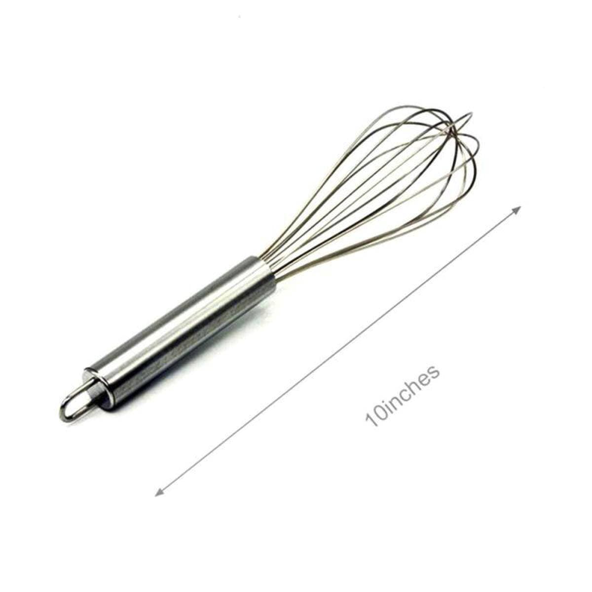 10 Inch Stainless Steel Hand Whisk Rotary Egg Beater