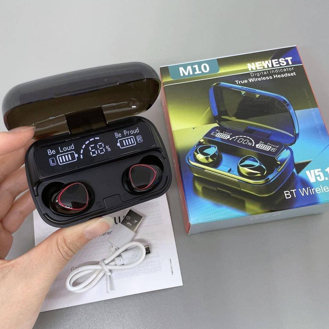 M10 TWS Wireless Bluetooth Noise Reduction Earbuds - Black