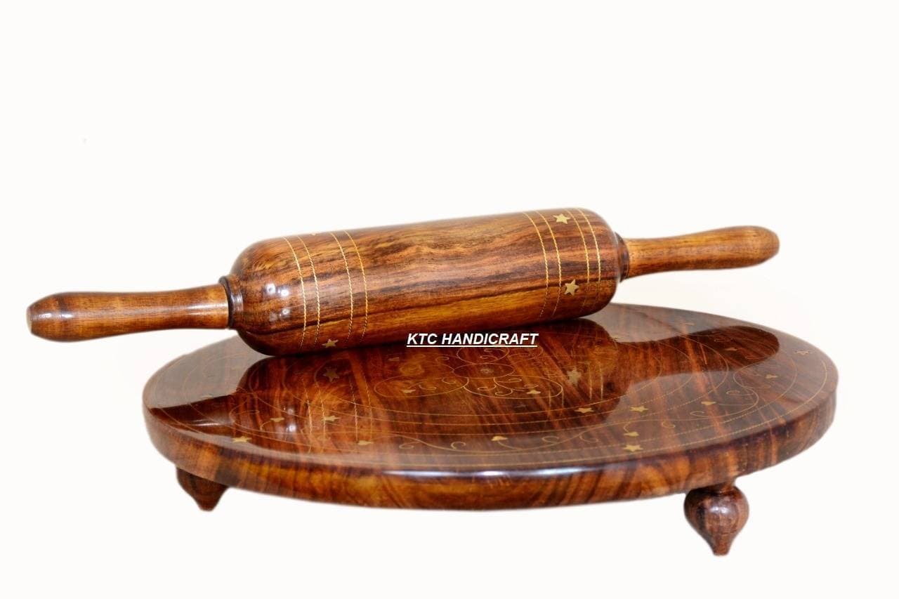 KTC Handicraft Stylish Wooden Rolling Pin & Board