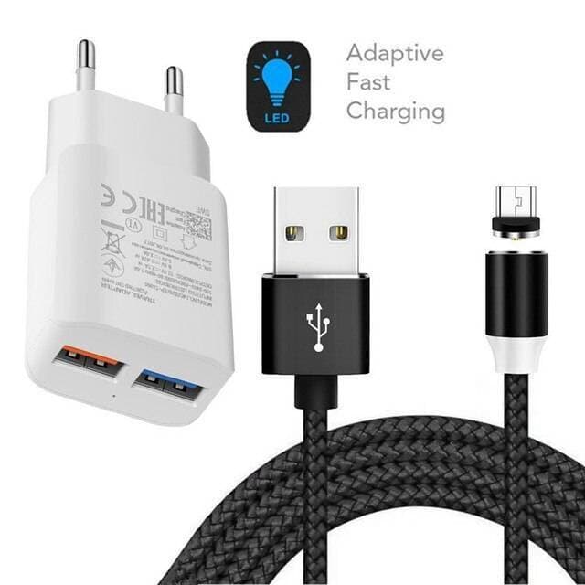H.L 3.4a Auto-id Micro USB Fast Charger With Cable - White