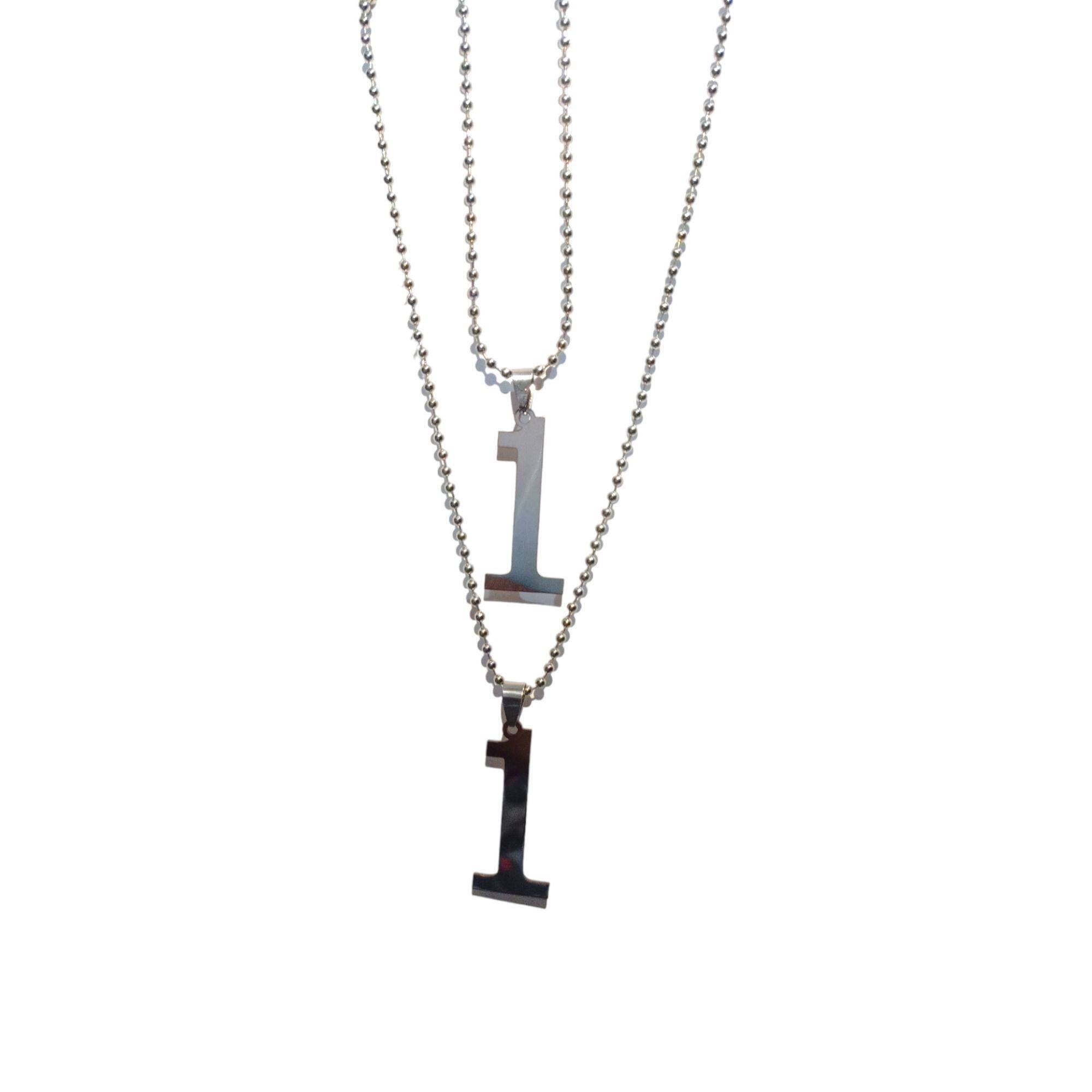 Pair Of No 1 Locket Chain Silver