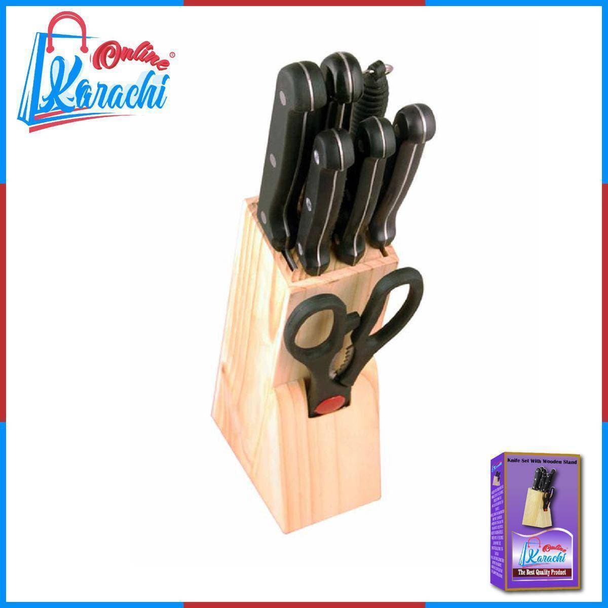 Pack Of 8 Knife Set With Wooden Stand