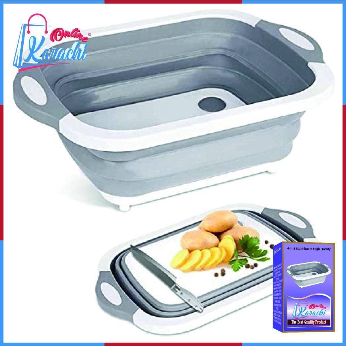 4-In-1 Multi-Board High Quality Drain Basket Foldable For Kitchen Fruits