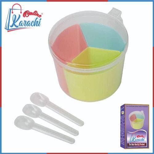 1Pcs 3 Grid Kitchen Spices Ceramic Storage Box
