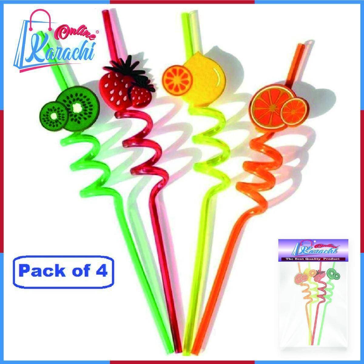 Pack Of 4 Fancy Stylish Drink Straws