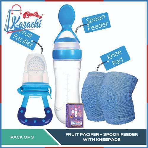 Pack Of 3 Baby Silicone Squeeze Spoon Feeder