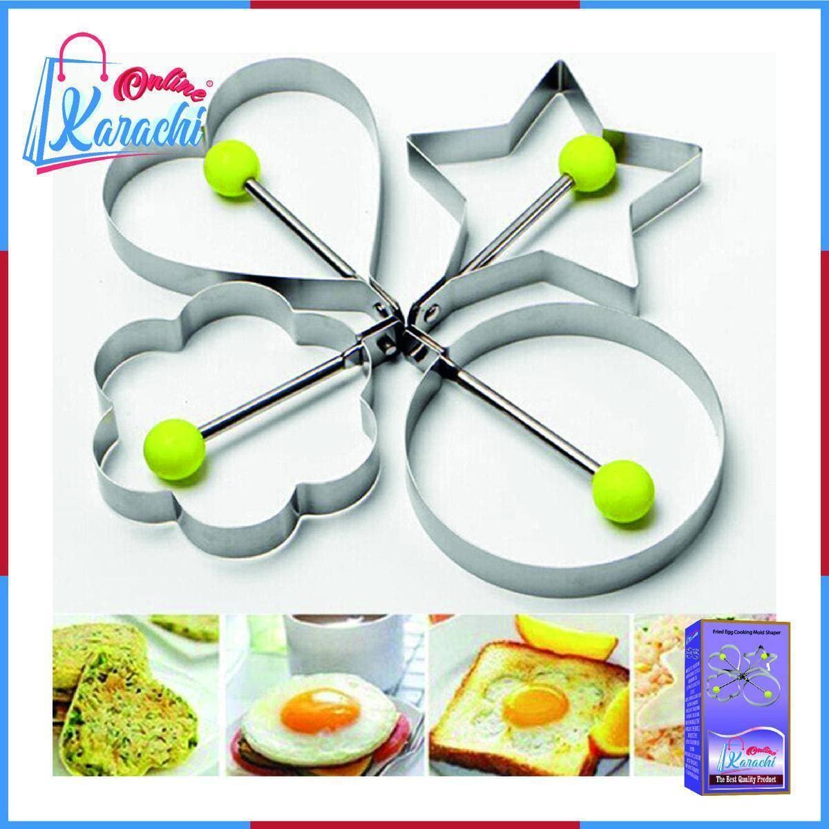 Egg Cooking Mold Shaper 4Pcs Stainless Steel Cake Mould Ring