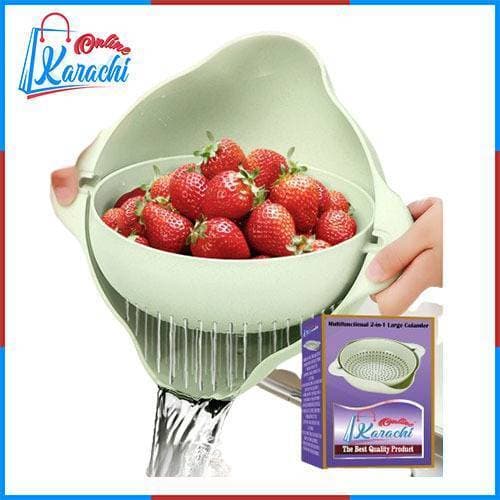 Multifunctional 2-In-1 Large Colander Strainer Wheat Straw Household