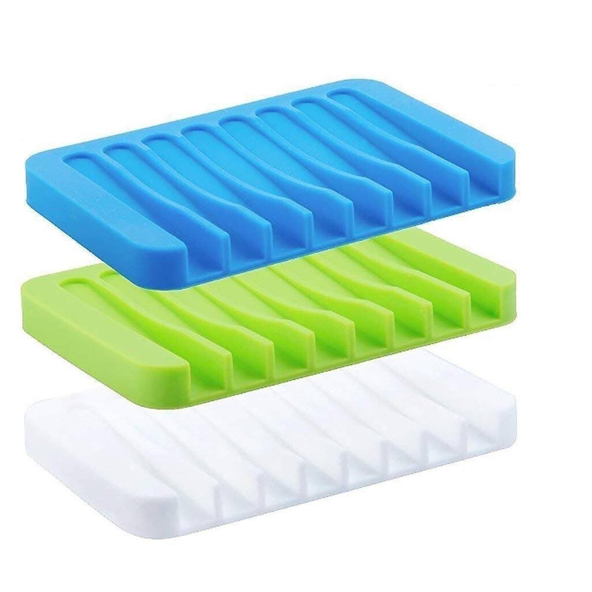 1Pcs Flexible Silicone Soap Dish Bathroom