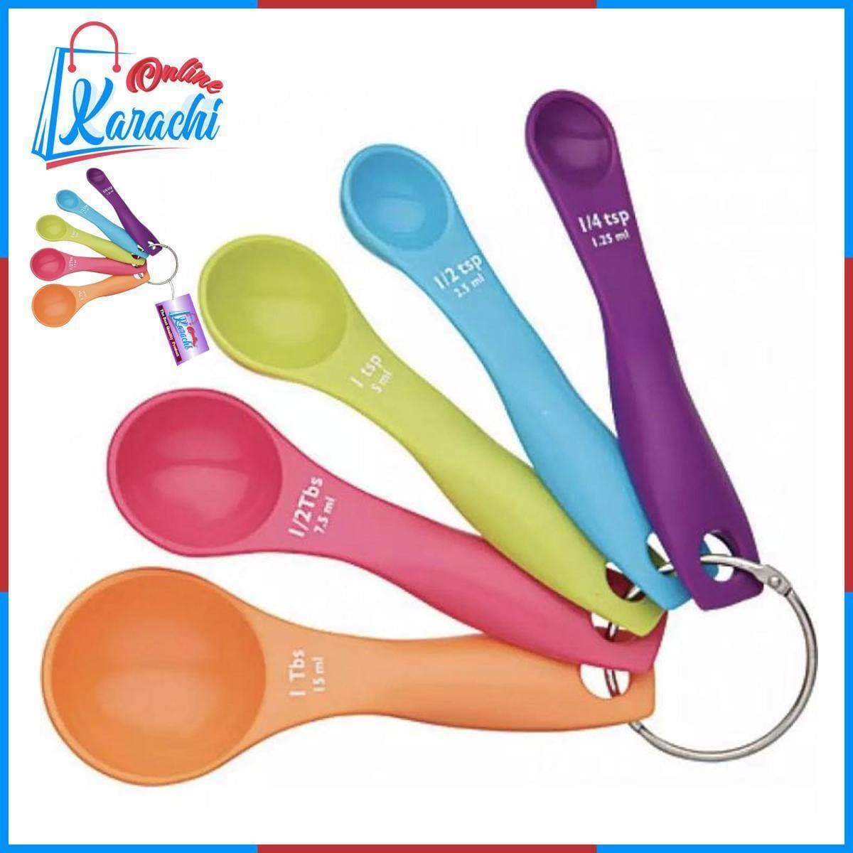Pack Of 5 - Plastic Measuring Spoons For Home