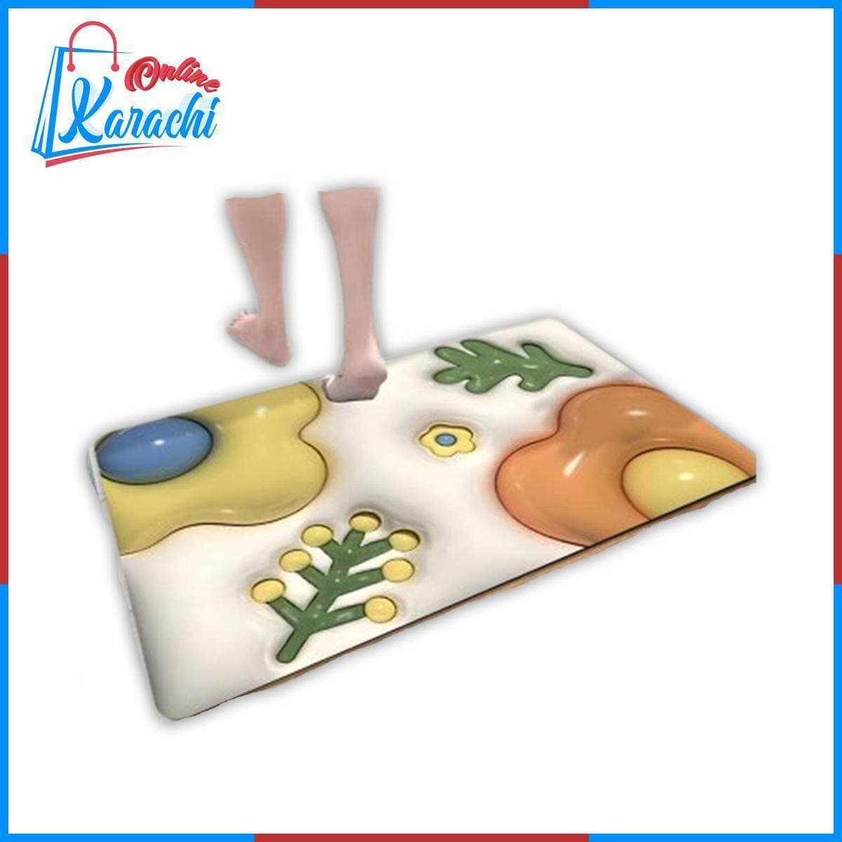 3D Printing Soft Mat Cut Flower Design Anti Slip Mat Water Absorb Multicolour