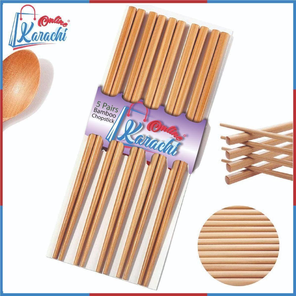 10 Pairs Bamboo Chopsticks Reusable Natural Wood Chopsticks