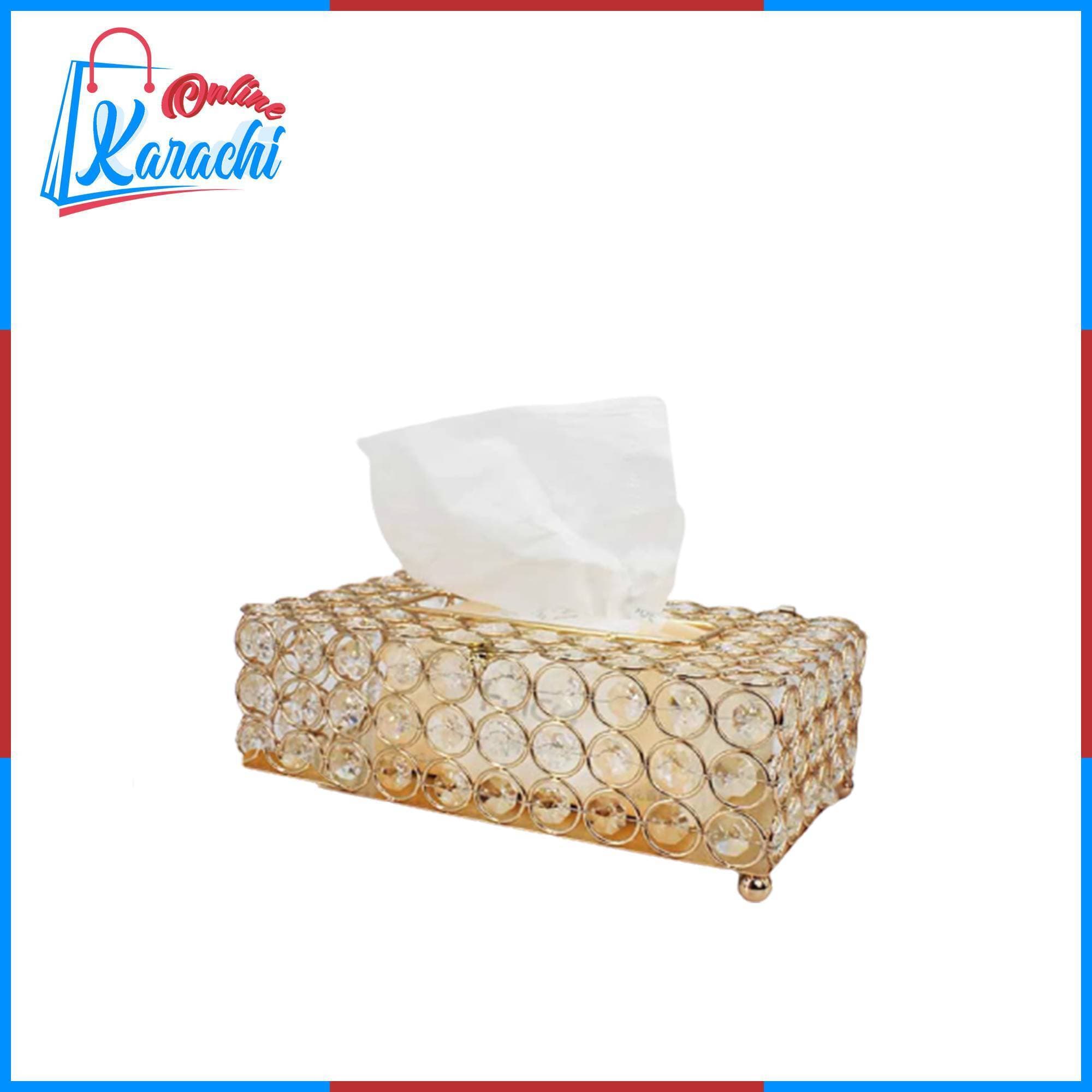 High Quality Round Beaded Metal Tissue Box