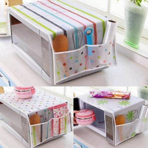 Microwave Dust Cover Waterproof Double Pocket Storage Bag