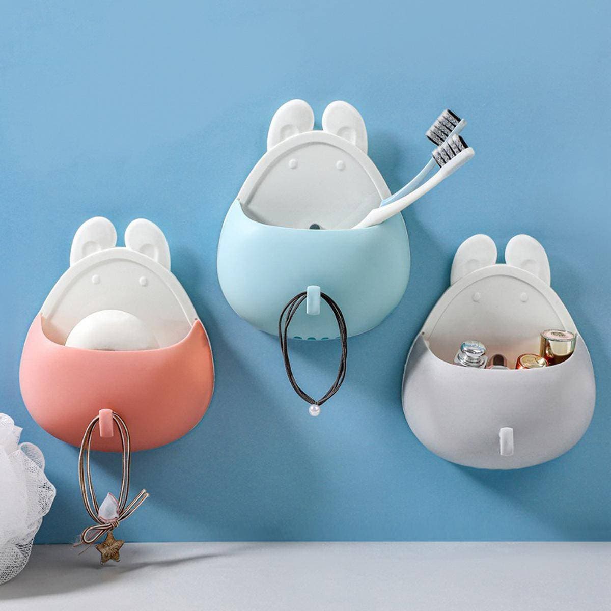Wall-Mounted Powerful Water Drain Toothbrush Storage Holder