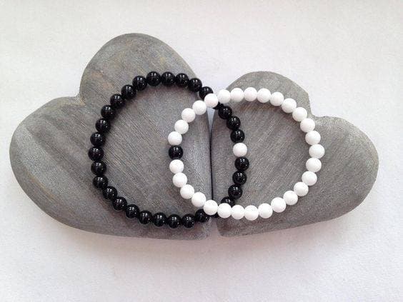 2 PCS Plastic Stone Couple Bracelet