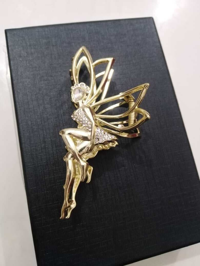 Fancy Girls Style Golden Metal Hair Catcher - 1 Piece