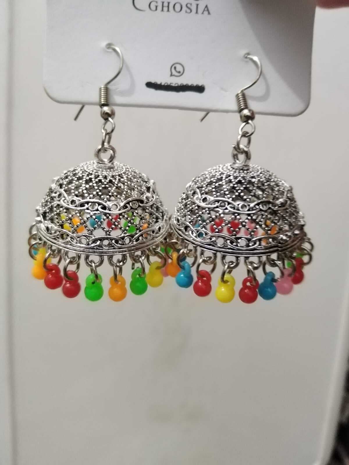 Multicolor Metal Jhumkay For Women - 1 Pair