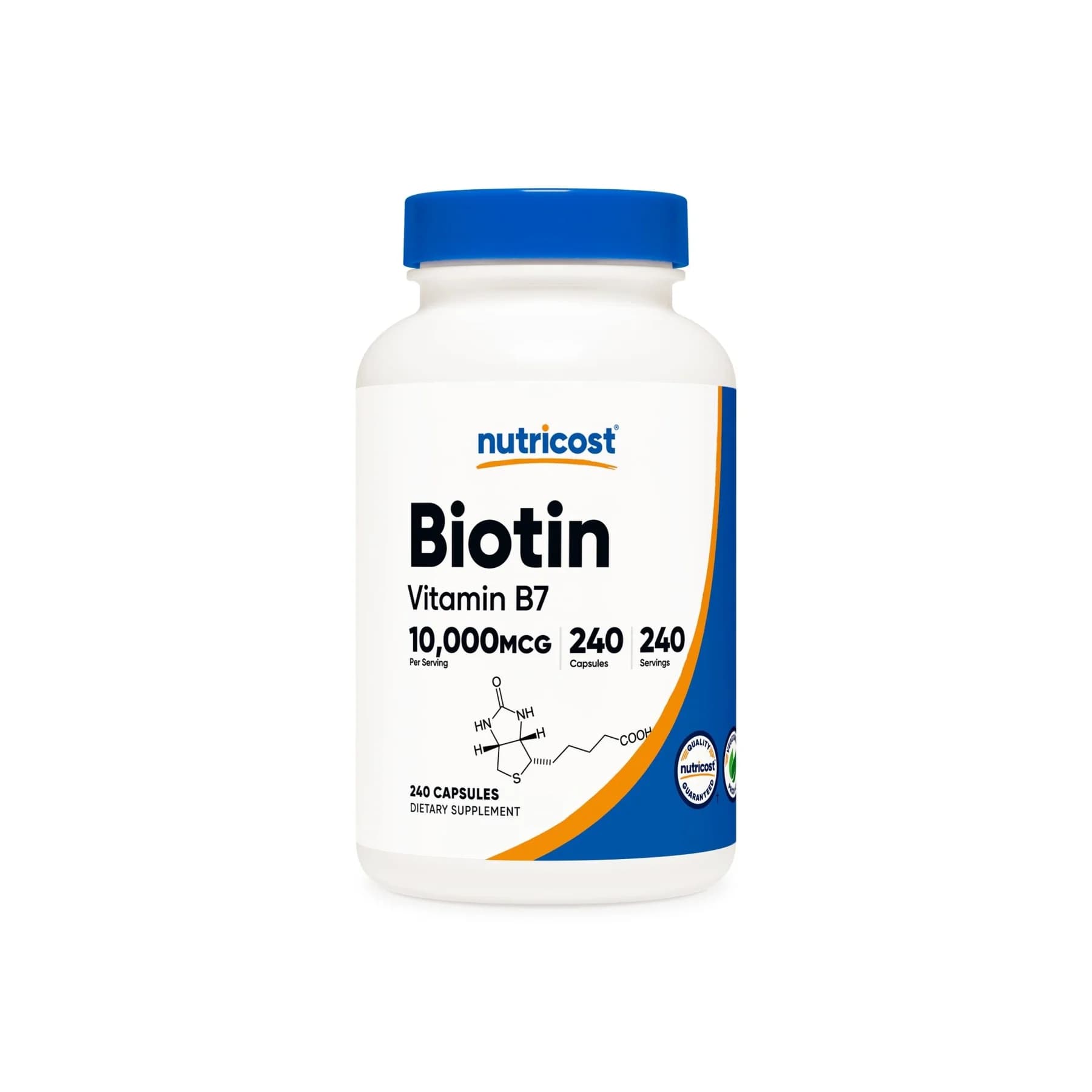 Nutricost Biotin (Vitamin B7) 10,000mcg 240 Capsules
