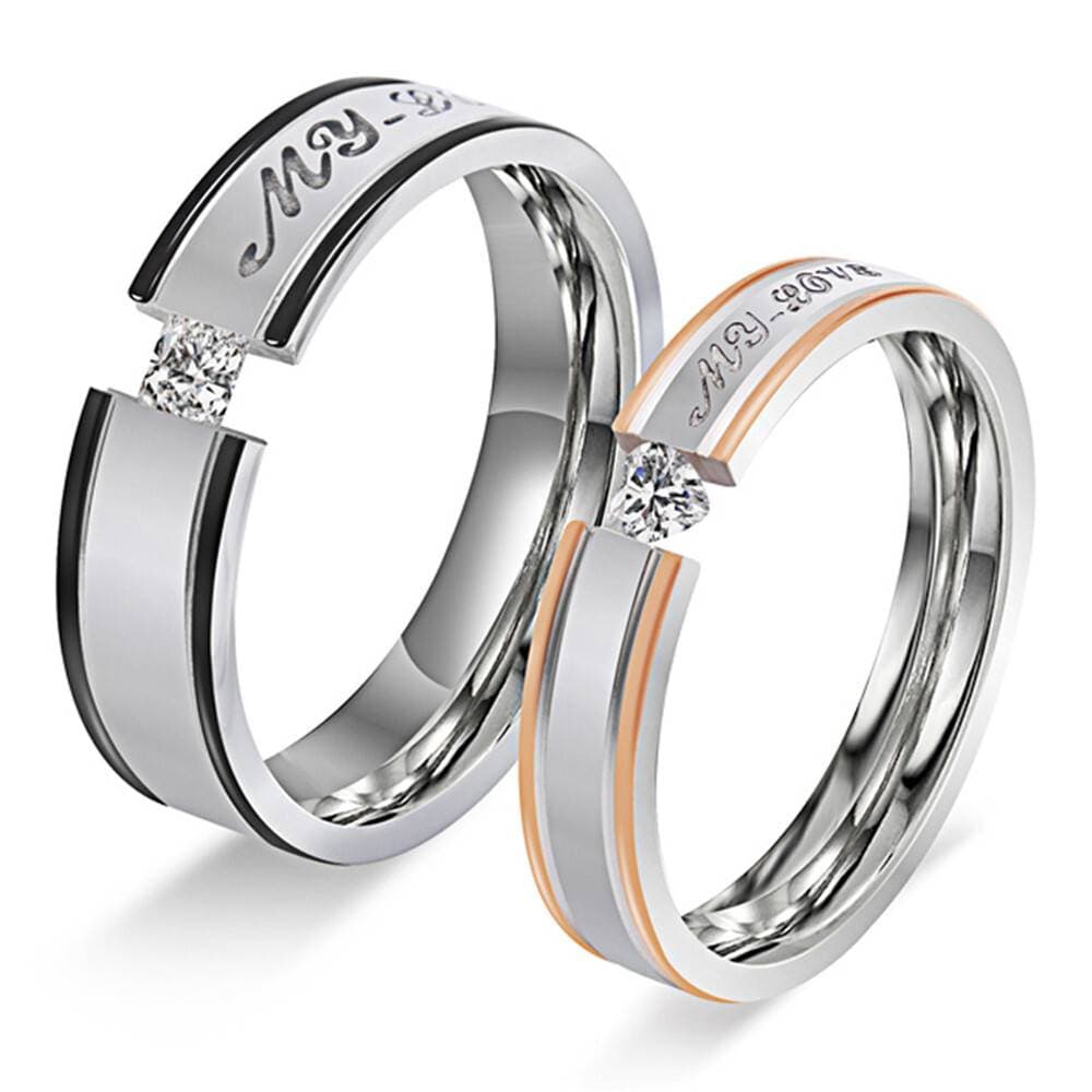 My Love Titanium Steel Couple Ring MCRI-002